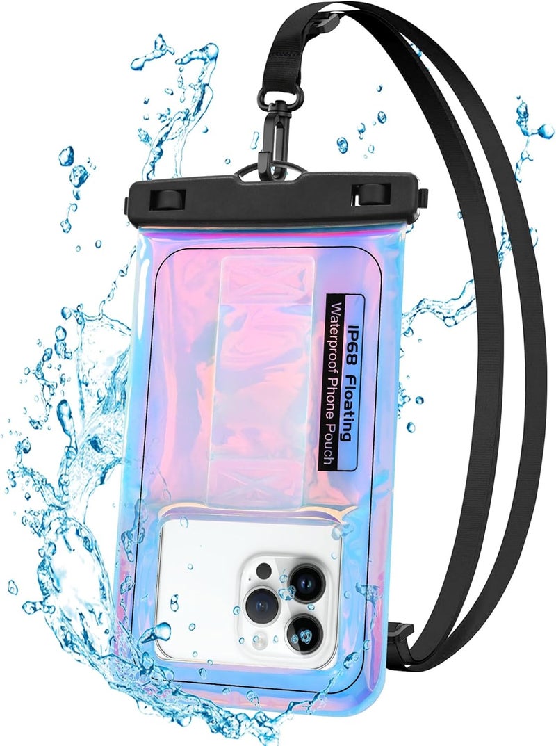 Razobws Waterproof Phone Pouch Floating, IPX68 Waterproof Phone Case with Lanyard for iPhone 16 15 14 13 12 Pro Max Samsung S25 S24 S23 S22, Up to 7 Inch, Beach Vacation Essentials, Dazzling Purple - Image 1